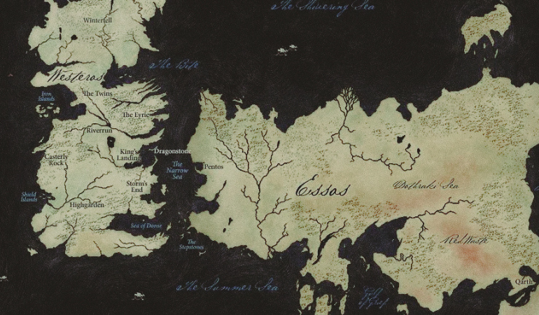 Game of Thrones Map: Explore Westeros & Essos (Guide 2025) Travel, Strategy, and War Geography King’s Road links north to capital Mountain passes of The Vale are nearly impenetrable Coastal fleets decide wartime dominance Geography affects politics, war outcomes, and trade. Comparison With Other Fantasy Maps Unlike Tolkien’s Middle-earth, which feels mythic and heroic, Westeros and Essos follow: Realistic climate patterns Feudal politics European medieval history influences This realism makes the world feel alive and believable. Wrapping Up Understanding the Game of Thrones map brings clarity to character motivations, battle logistics, and political tension. The landscape isn’t just a setting — it shapes the entire story. Frequently Asked Questions 1. Which continent is the main focus of Game of Thrones? Westeros is the primary continent where the battle for the Iron Throne takes place. 2. Where is Essos in relation to Westeros? Essos lies to the east, across the Narrow Sea. 3. Are there really seven kingdoms? Historically yes, but modern Westeros contains nine major regions. 4. What lies beyond the Wall? Wildling settlements, supernatural lands, and the icy “Lands of Always Winter.” 5. Are the book and TV maps the same? They are similar, but the book maps are more detailed and extensive.